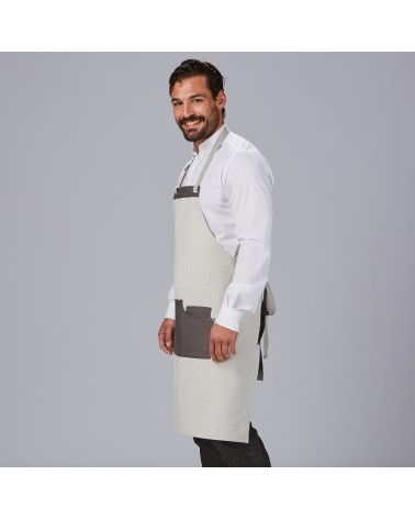 DELANTAL PETO BICOLOR 100% ACRILICO