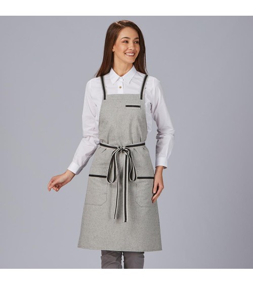 DELANTAL PETO CON CINTAS UNISEX