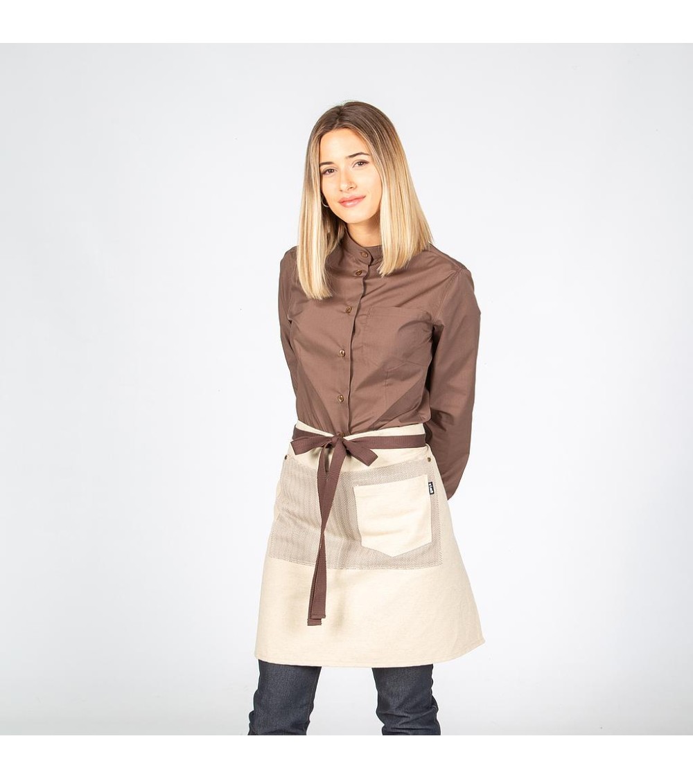 DELANTAL CORTO CHENILLA BEIGE