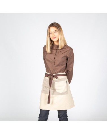 DELANTAL CORTO CHENILLA BEIGE