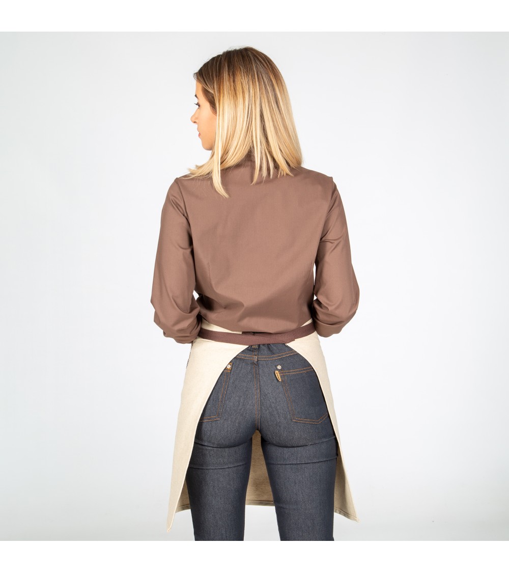 DELANTAL CORTO CHENILLA BEIGE