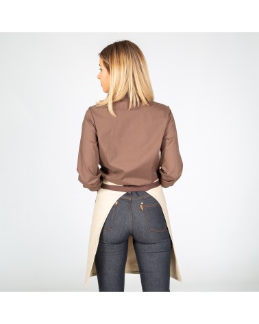 DELANTAL CORTO CHENILLA BEIGE