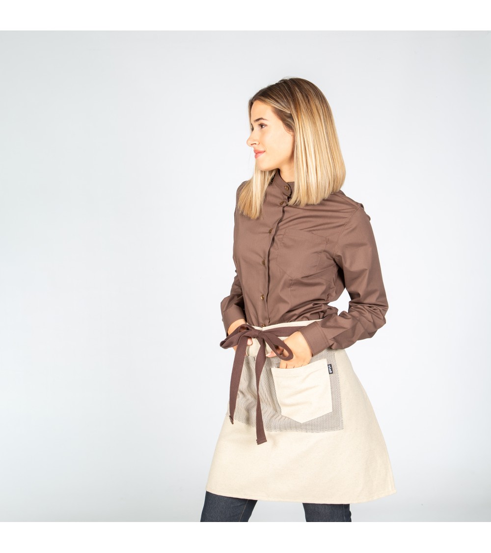 DELANTAL CORTO CHENILLA BEIGE