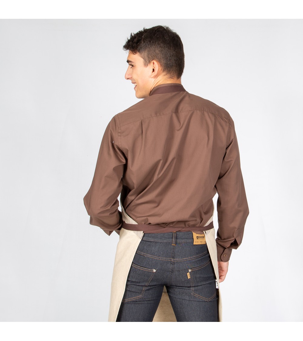 DELANTAL CON PETO CHENILLA BEIGE