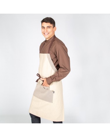 DELANTAL CON PETO CHENILLA BEIGE