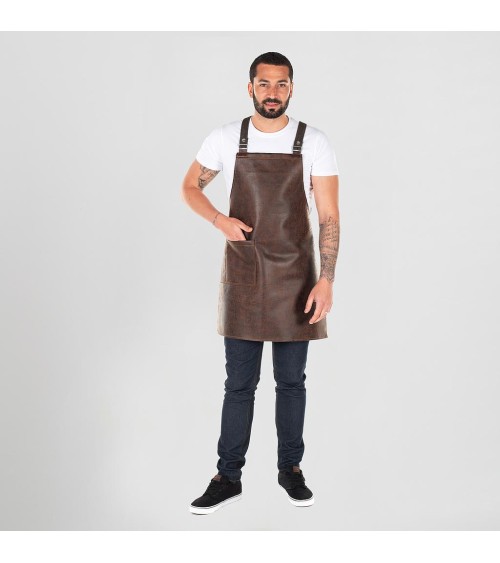 DELANTAL PETO PIEL RECICLADA 74X70