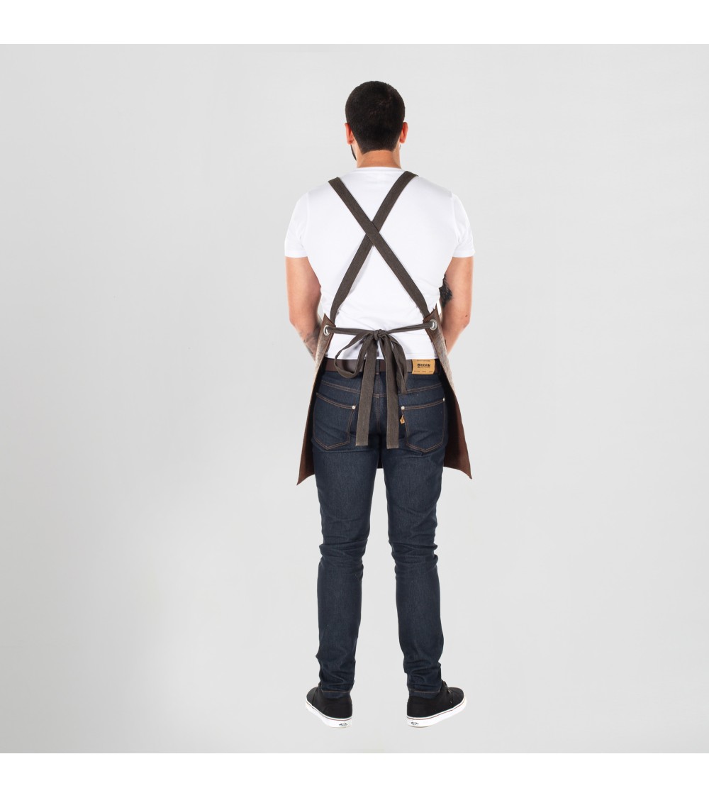 DELANTAL PETO PIEL RECICLADA 74X70