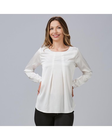 BLUSA SATEN CUELLO REDONDO F/S