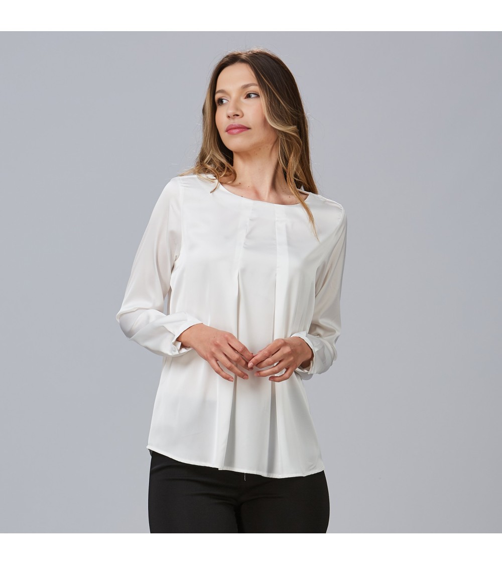 BLUSA SATEN CUELLO REDONDO F/S