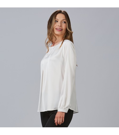 BLUSA SATEN CUELLO REDONDO F/S