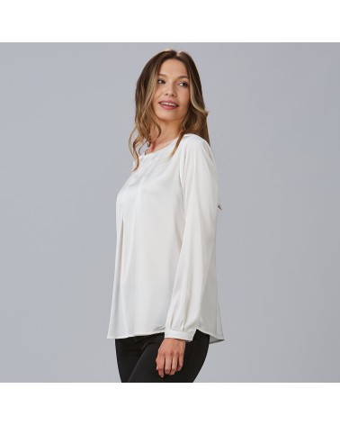 BLUSA SATEN CUELLO REDONDO F/S