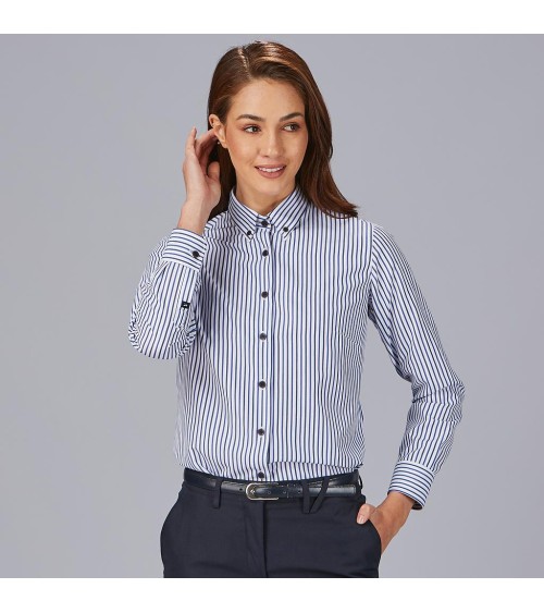 CAMISA MUJER RAYAS POPELIN