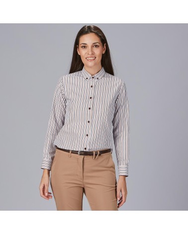 CAMISA MUJER RAYAS POPELIN