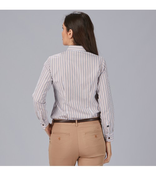 CAMISA MUJER RAYAS POPELIN