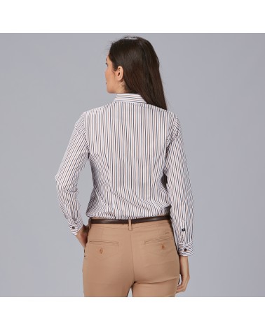 CAMISA MUJER RAYAS POPELIN