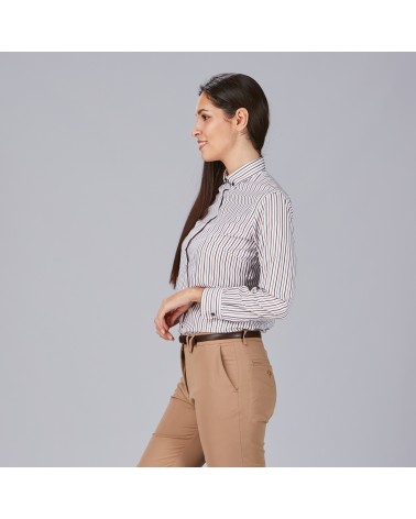 CAMISA MUJER RAYAS POPELIN