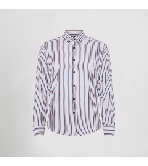 CAMISA MUJER RAYAS POPELIN
