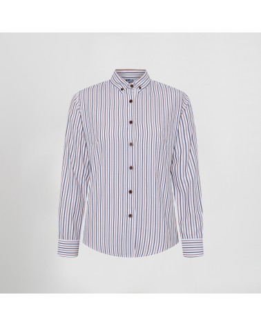 CAMISA MUJER RAYAS POPELIN