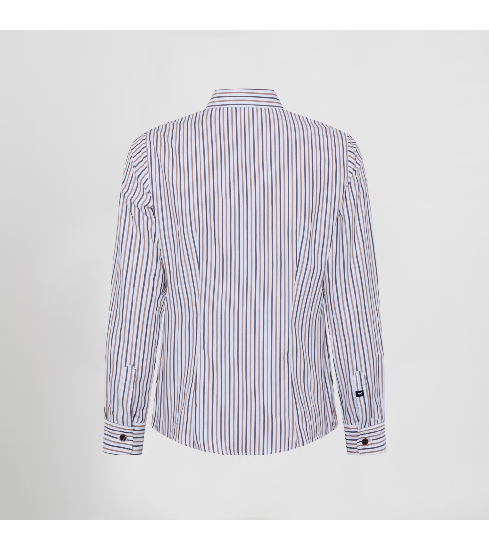 CAMISA MUJER RAYAS POPELIN