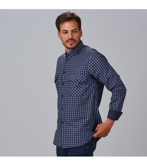 CAMISA A CUADROS POPELIN