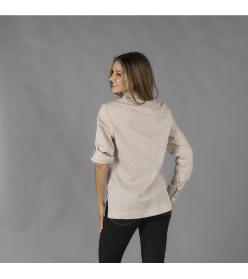 GUAYABERA MUJER CUELLO CAMISERO