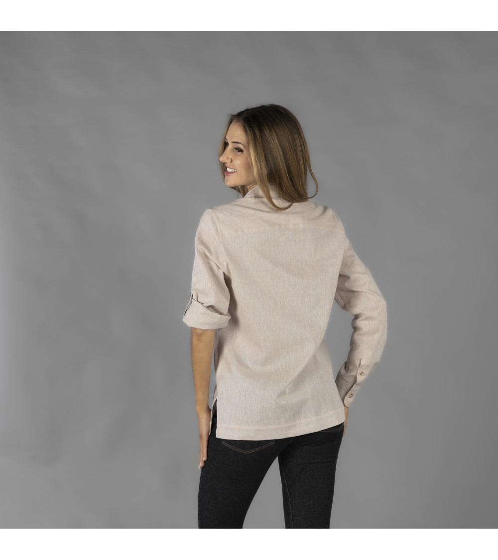 GUAYABERA MUJER CUELLO CAMISERO