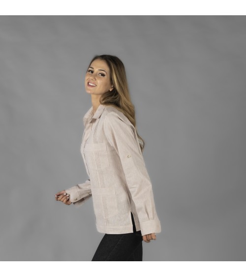 GUAYABERA MUJER CUELLO CAMISERO