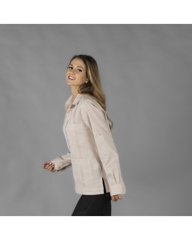 GUAYABERA MUJER CUELLO CAMISERO