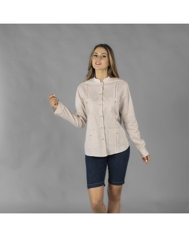 GUAYABERA MUJER CUELLO MAO