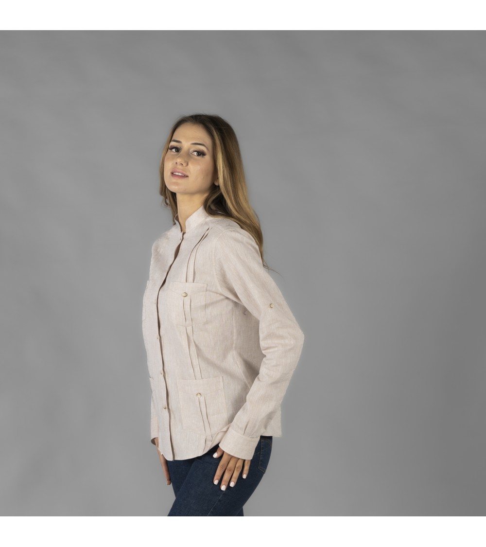 GUAYABERA MUJER CUELLO MAO