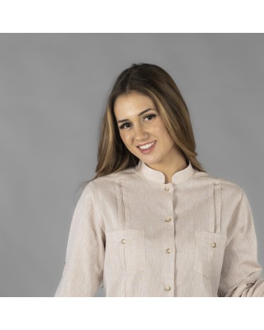 GUAYABERA MUJER CUELLO MAO