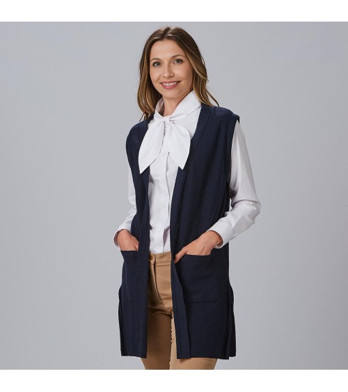 CHALECO MUJER CUELLO SOLAPA