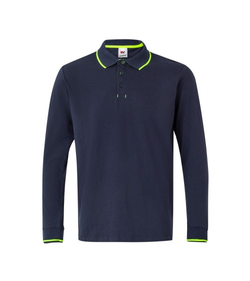 POLO BICOLOR RAYA MANGA LARGA