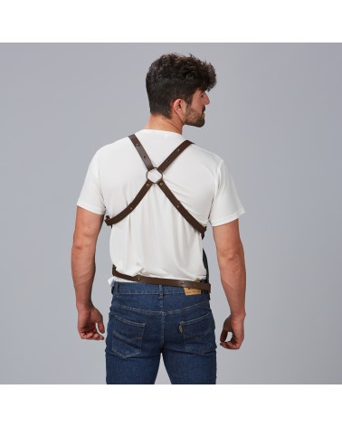 CHALECO PROFESIONAL VAQUERO Y PIEL RECICLADA ESTILO BARBERO