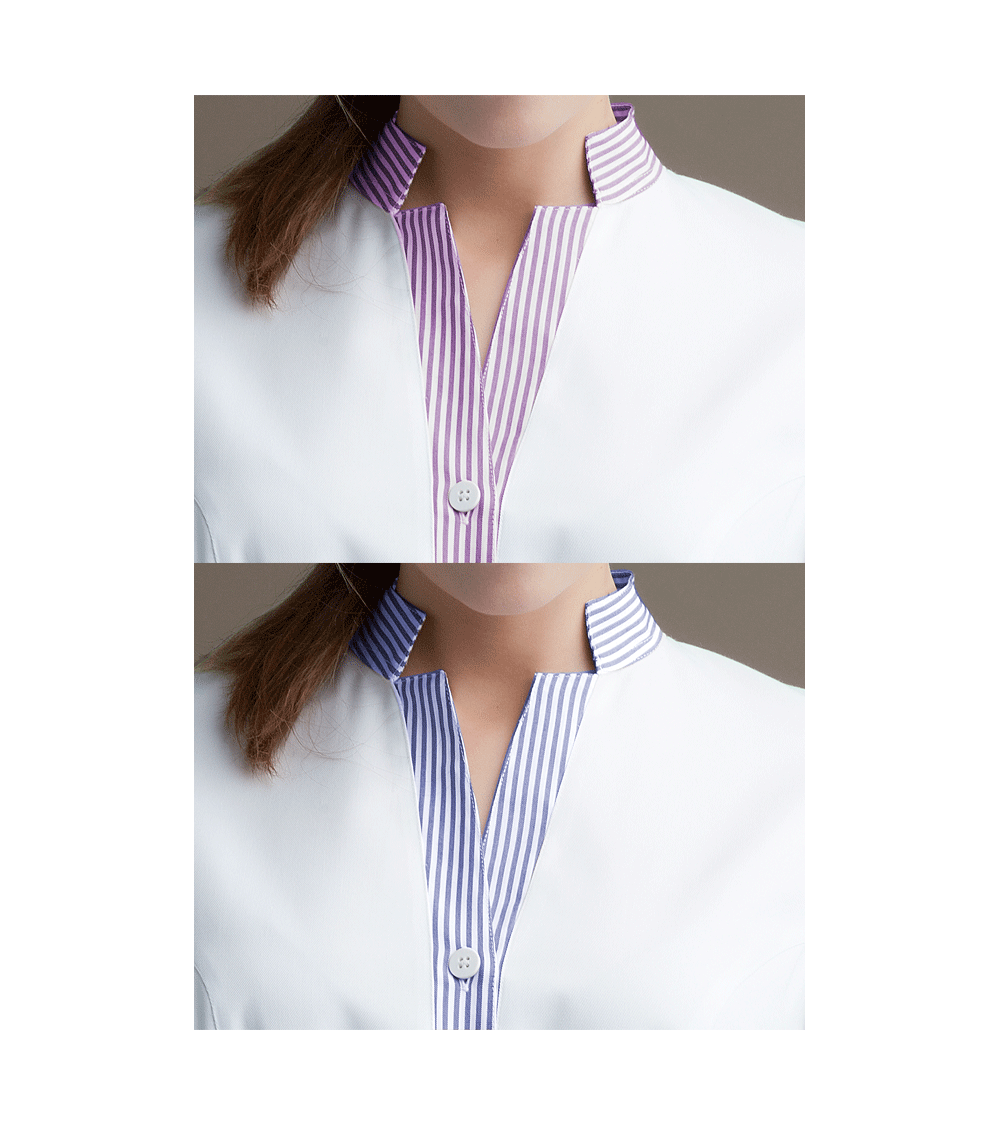 BATA LIMPIEZA MANGA CORTA DE RAYAS