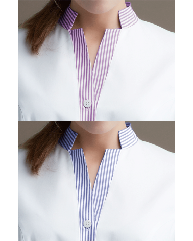 BATA LIMPIEZA MANGA CORTA DE RAYAS