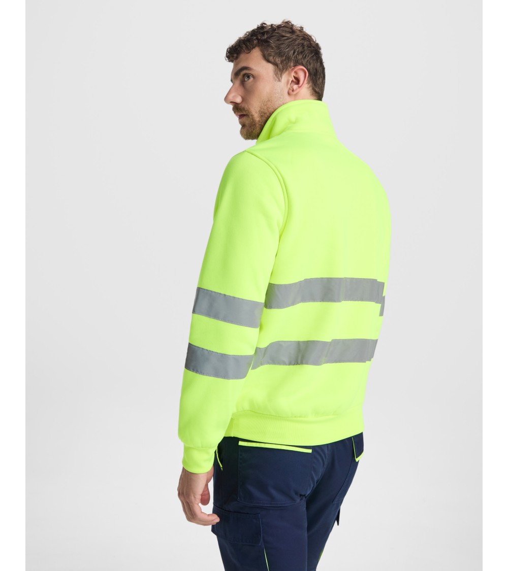 SUDADERA ALTA VISIBILIDAD CREMALLERA MEDIA REFLECTANTE
