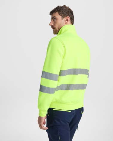 SUDADERA ALTA VISIBILIDAD CREMALLERA MEDIA REFLECTANTE