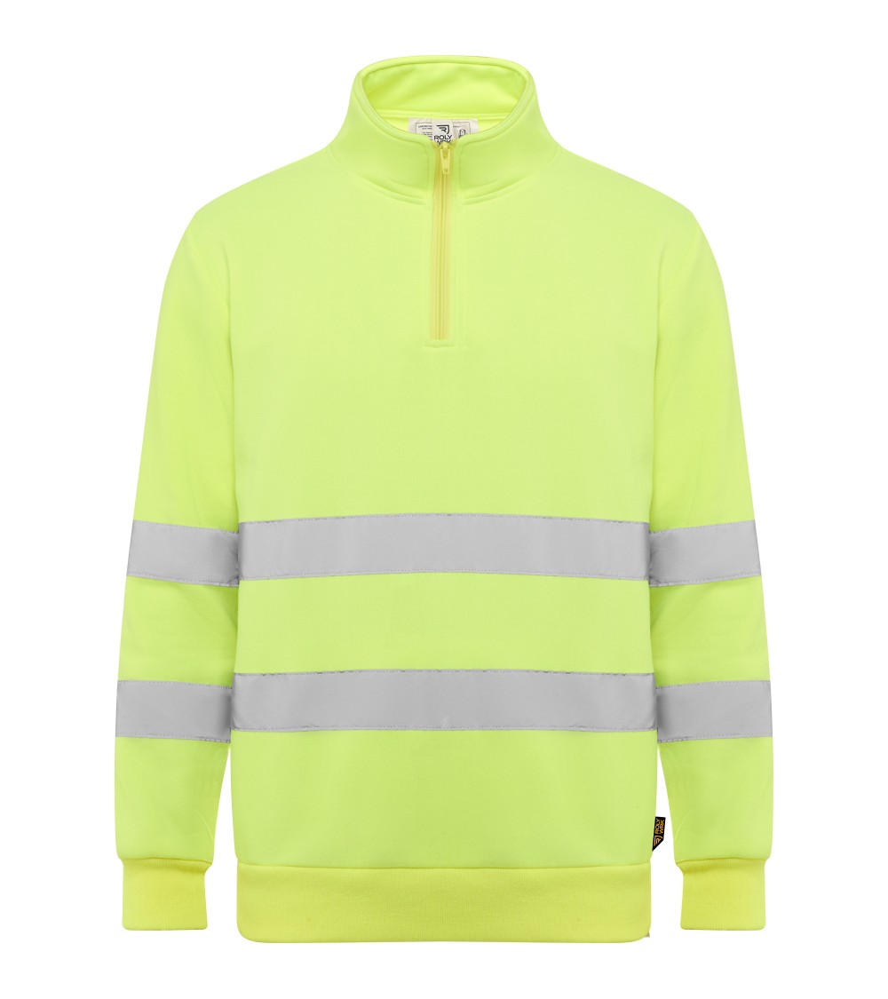 SUDADERA ALTA VISIBILIDAD CREMALLERA MEDIA REFLECTANTE