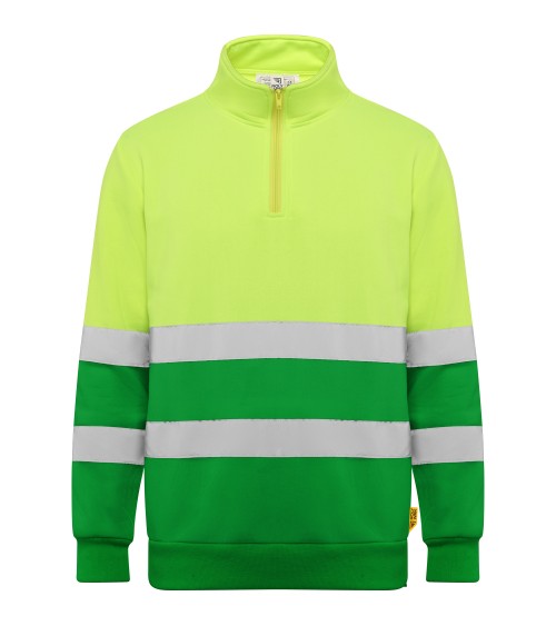 SUDADERA ALTA VISIBILIDAD CREMALLERA MEDIA REFLECTANTE