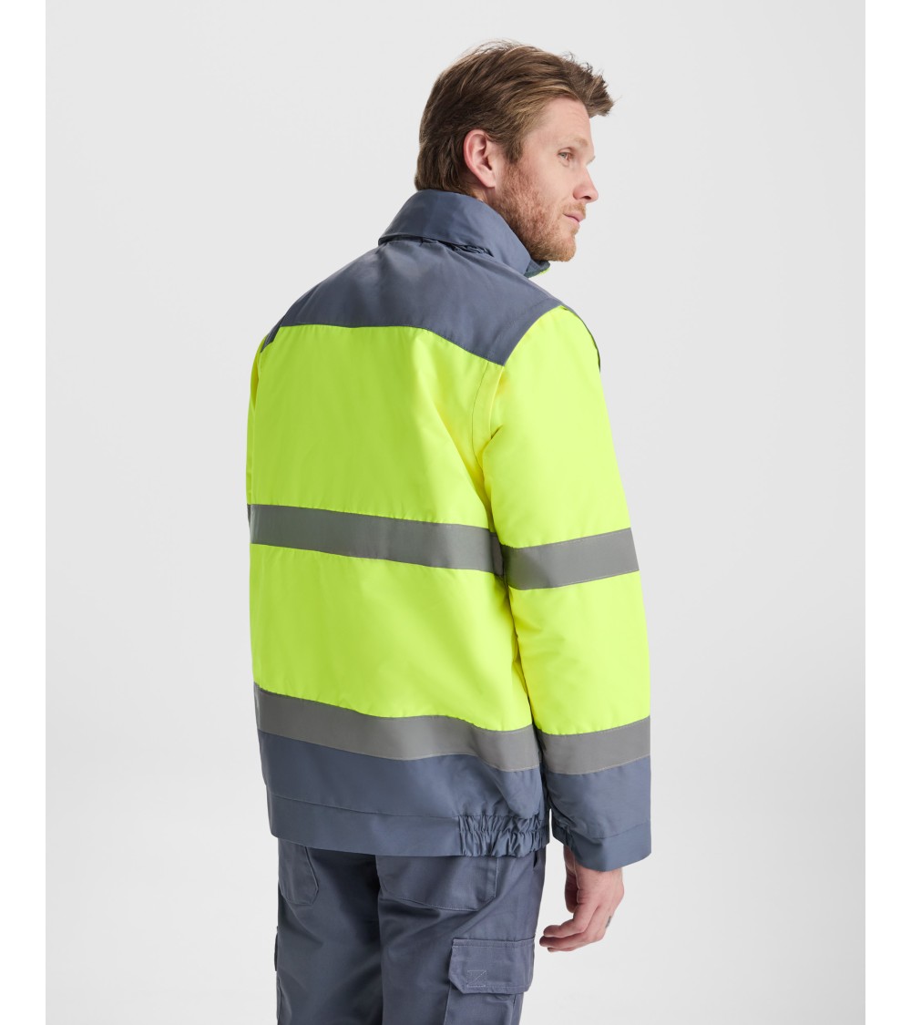 CHAQUETA ACOLCHADA ALTA VISIBILIDAD IMPERMEABLE DESMONTABLE