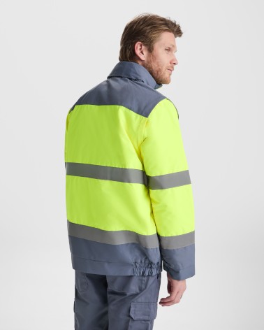 CHAQUETA ACOLCHADA ALTA VISIBILIDAD IMPERMEABLE DESMONTABLE