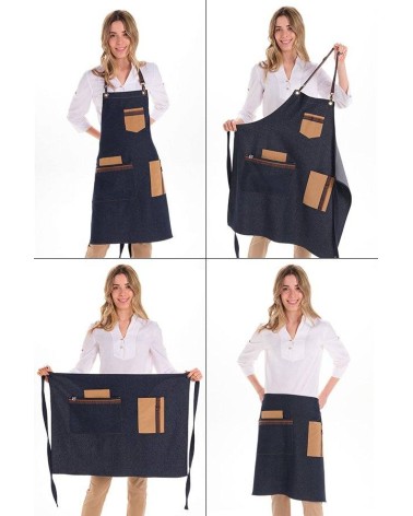 DELANTAL COMBO VAQUERO PETO/CORTO