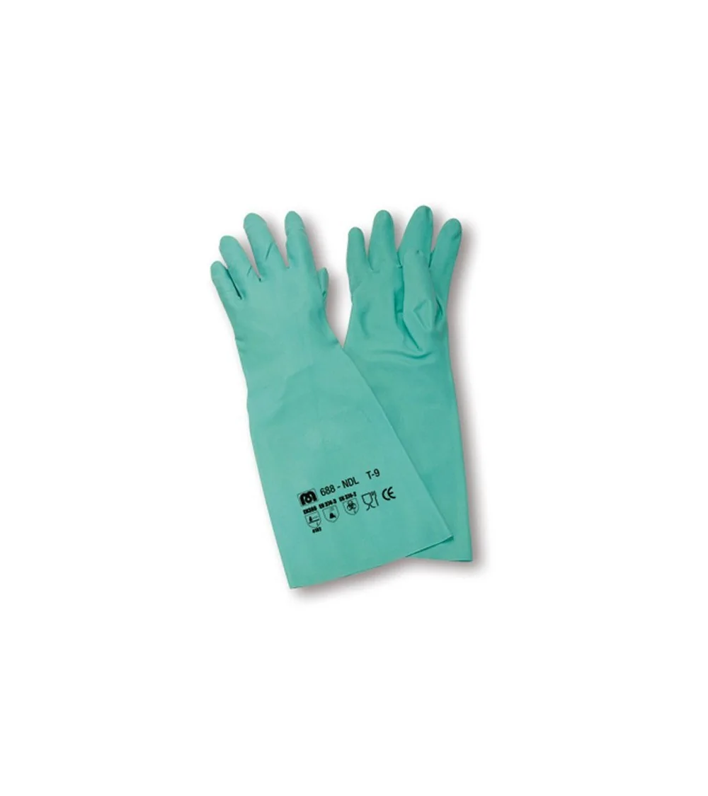 Guantes algodon/nitrilo azul marino talla 10