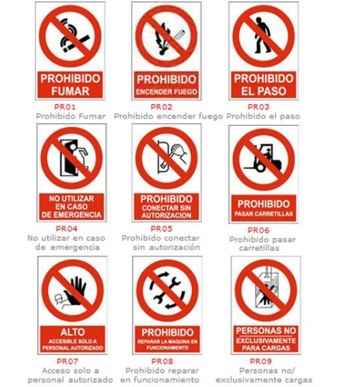 SEÑALES PROHIBICIÓN