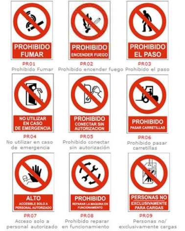 SEÑALES PROHIBICIÓN