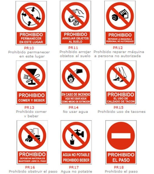 SEÑALES PROHIBICIÓN