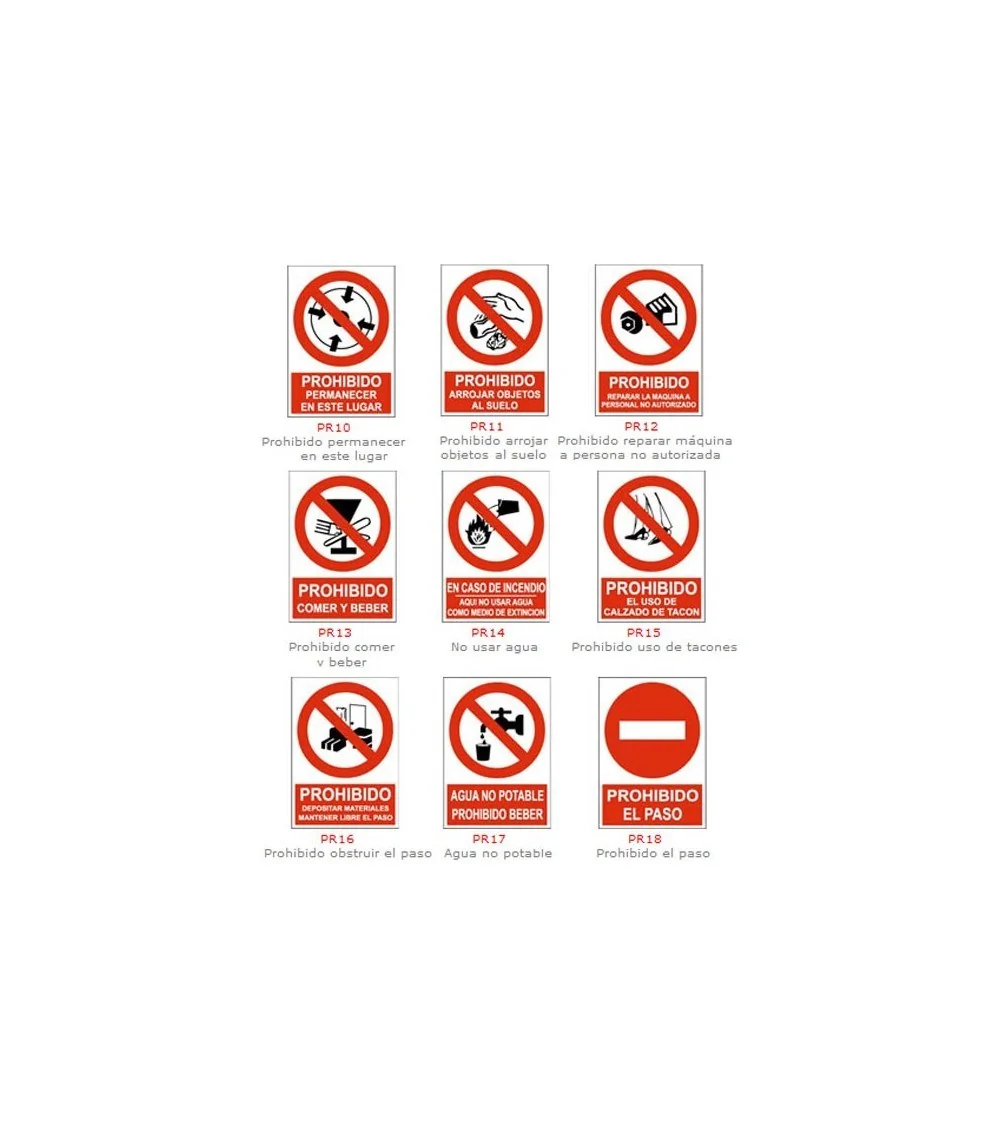SEÑAL DE PROHIBICIÓN DE ACTOS O COMPORTAMIENTOS 1