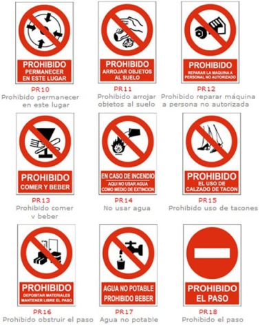 SEÑALES PROHIBICIÓN
