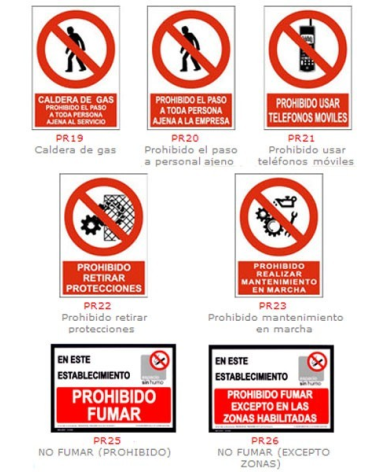 SEÑALES PROHIBICIÓN